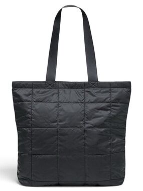 Stoic Puffy Tote Bag Black Quilted Puffer Shoulder Bag Gorpcore Packable Travel